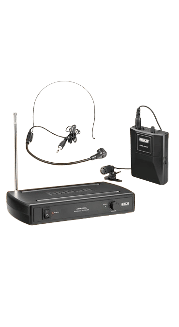 Ahuja AWM495VL Microphone Wireless Single Channel VHF, 1 Bodypack Transmitter, 1 Tie Clip & 1 Headband Microphone