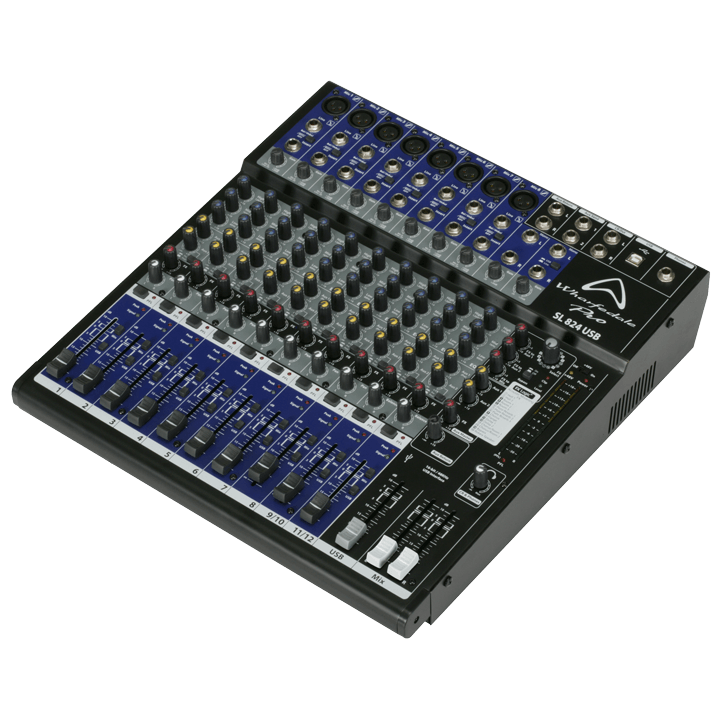 Wharfedale Pro SL824USB Mixer Audio 12 Ch 8 Mono & 2 Stereo FX و USB Interface