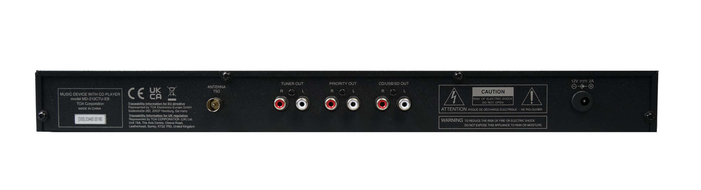 TOA MD210CTUEB CD/ USB/ SD-Card Audio Player