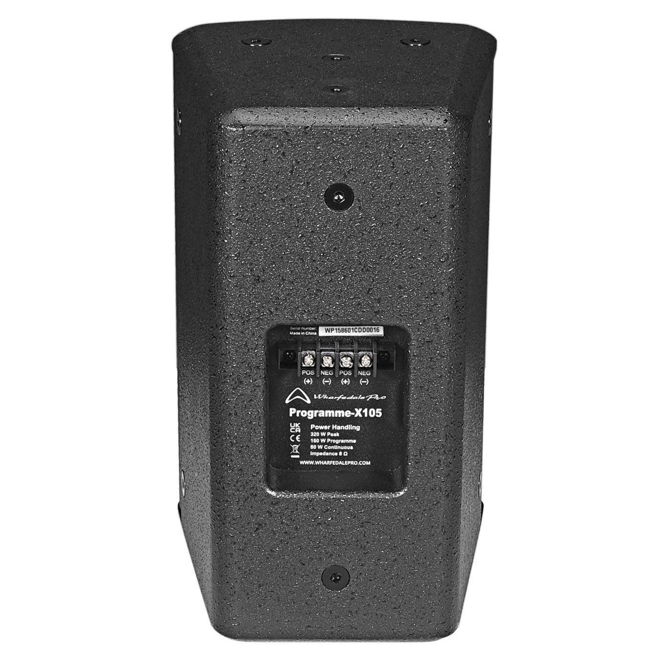 Wharfedale Pro PROGRAMMEX105T Speaker Passive Wall Mount 1x5" 80W RMS Line/Ohm Wooden Paint Body (Black)