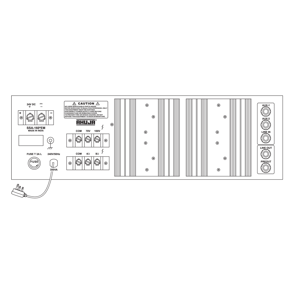 Ahuja SSA160EM Medium Wattage PA Mixer Amplifier