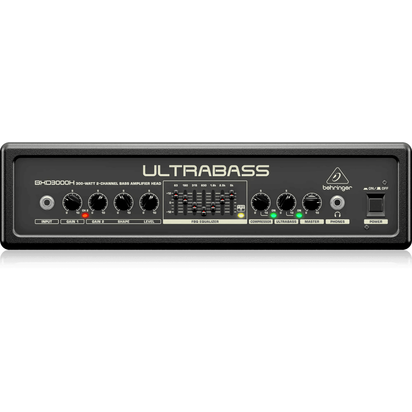 Behringer BXD3000H Ultra-Lightweight 300W 2-Channel Bass Amplifier Head