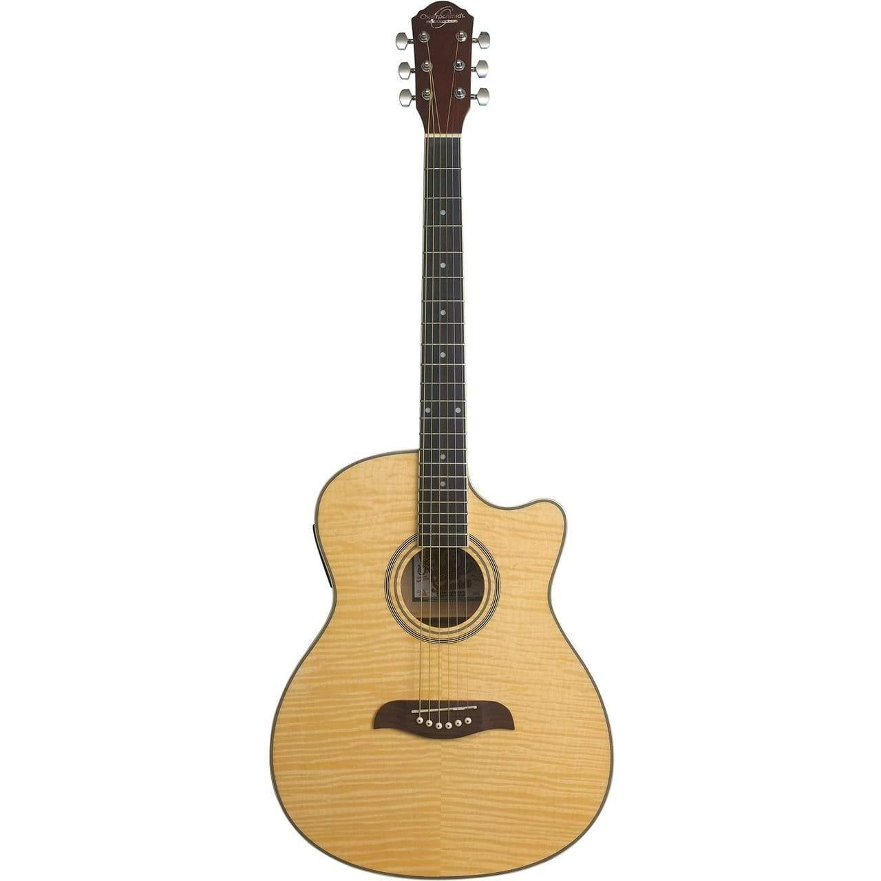 Oscar Schmidt OACEFN Semi-Acoustic Guitar - Flame Natural