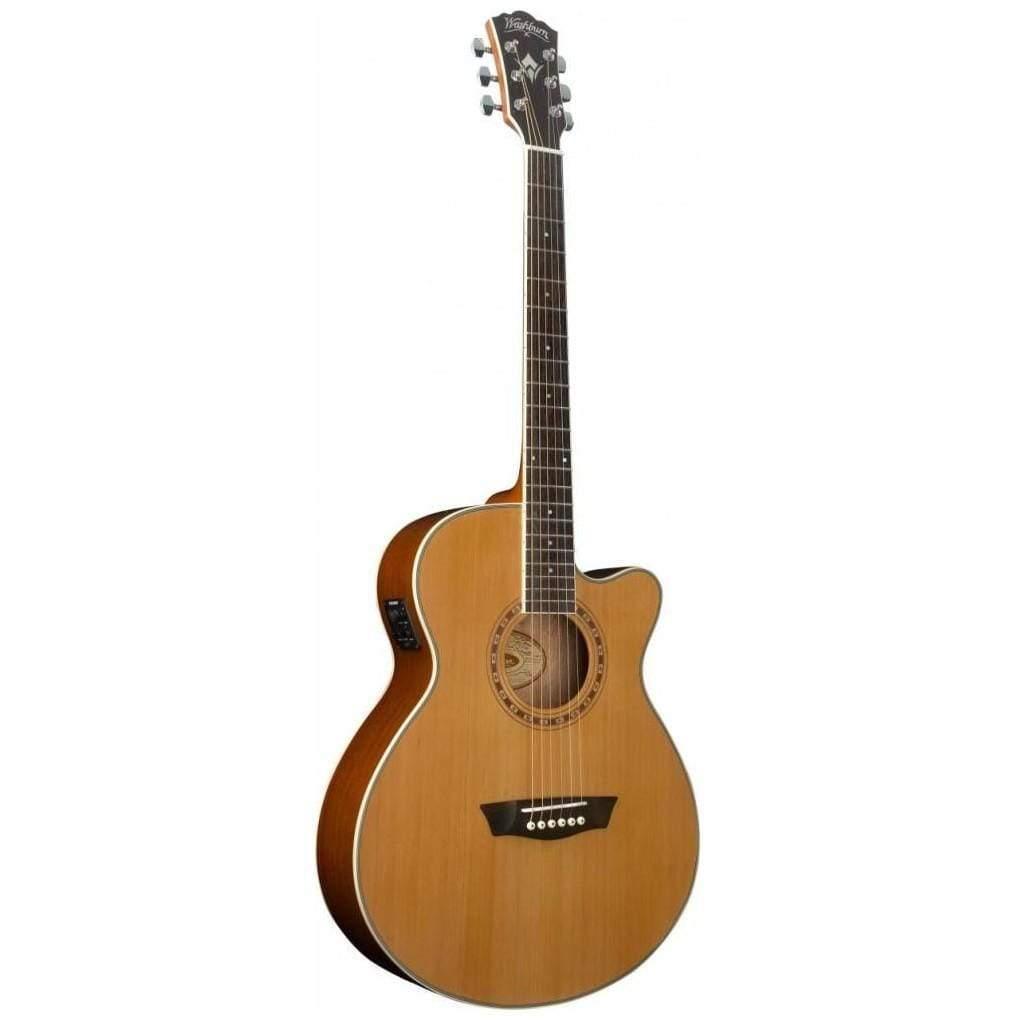 Washburn WMJ11SCE Mini Jumbo Semi-Acoustic Guitar - Natural (Display Piece)