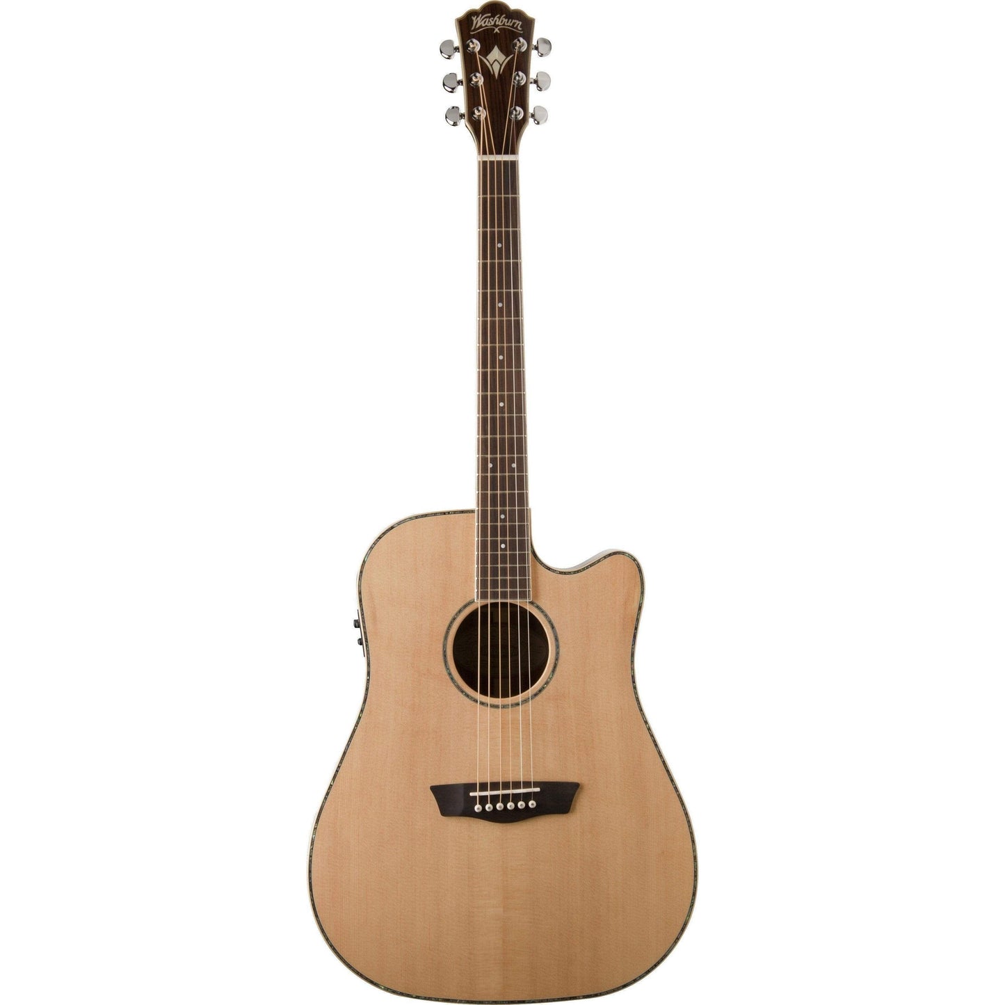 Washburn WD25SCE Dreadnought Semi-Acoustic Guitar - Natural