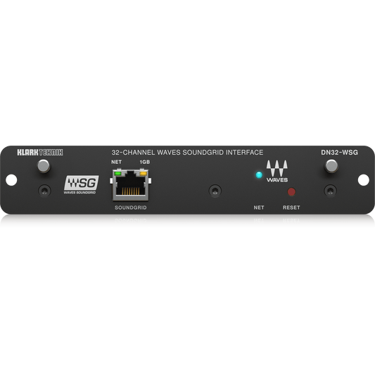 بطاقة توسيع Klark Teknik DN32WSG لـ AoIP ذات زمن وصول منخفض 32 قناة في شبكات WAVES SoundGrid