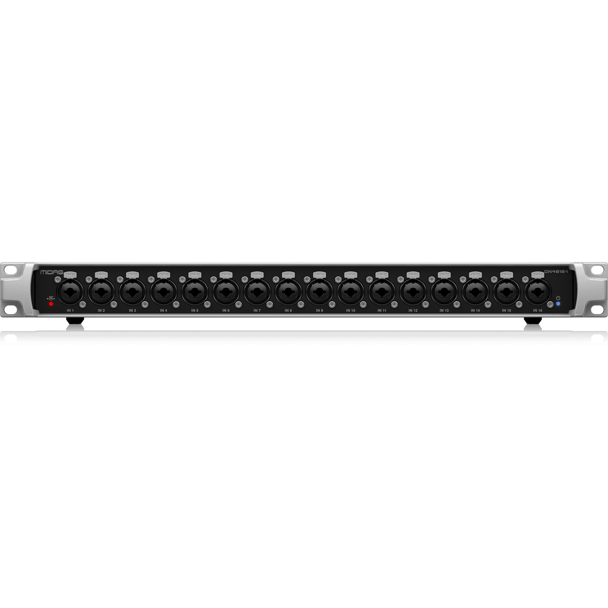 واجهة Midas DN4816I StageConnect التي تعمل بالحافلة مع 16 مدخلاً تناظريًا ومخرجات Ultranet مزدوجة