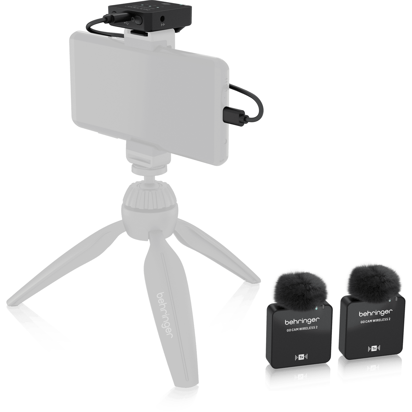 Behringer GO CAM WIRELESS 2 Digital Wireless Dual Clip-On Microphone System for Content Creators