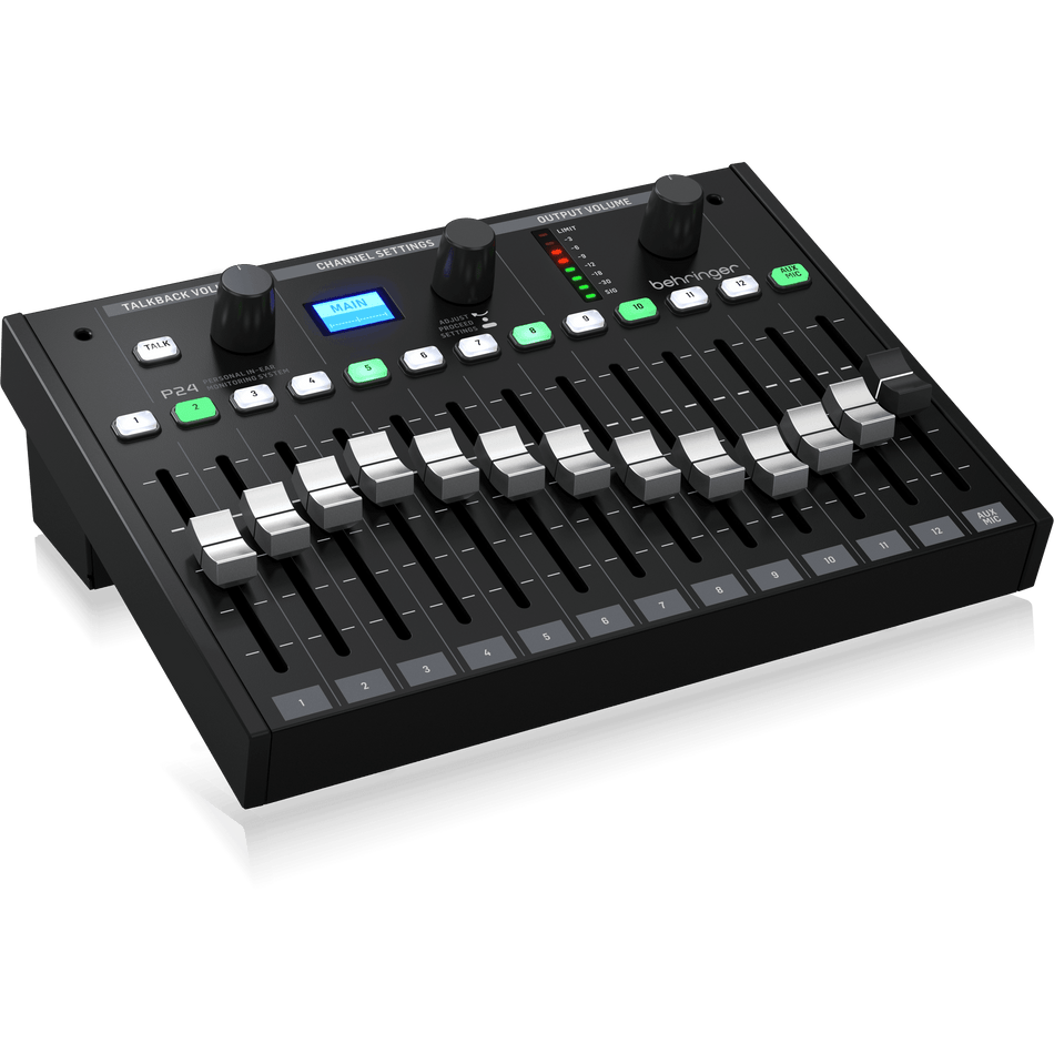 Behringer P24 خلاط مراقب شخصي Stageconnect مع 13 قناة ستيريو و 60 ملم التلاشي