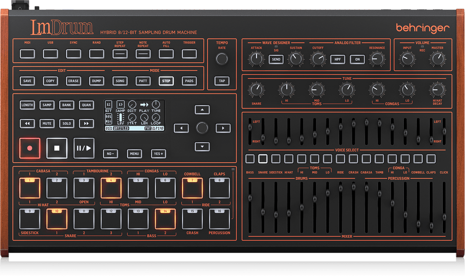 Behringer LM DRUM Classic Hybrid Sampling Drum Machine with 109 Drum Sounds, Sample Recording, 64-Step Sequencer, Wave Designer and Dual-Mode Filter