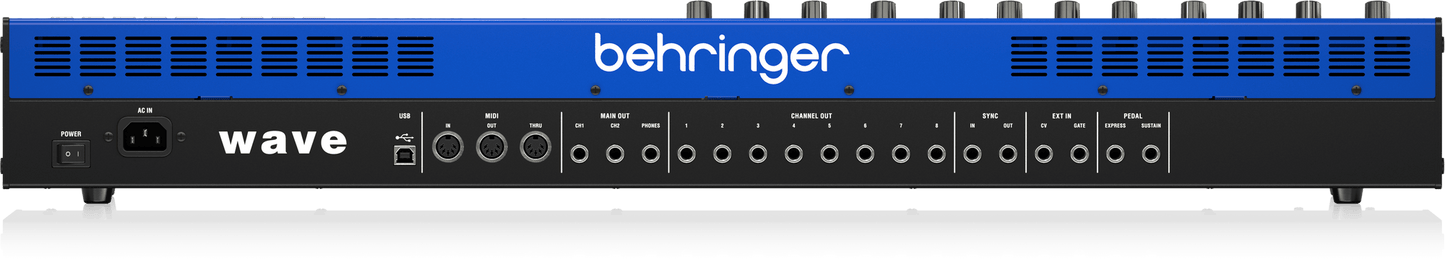 Behringer WAVE Legendary 8-Voice Multi-Timbral Hybrid Synthesizer with Wavetable Generators and Analog VCF and VCA, LFO, 3 Envelopes, Arpeggiator and Sequencer