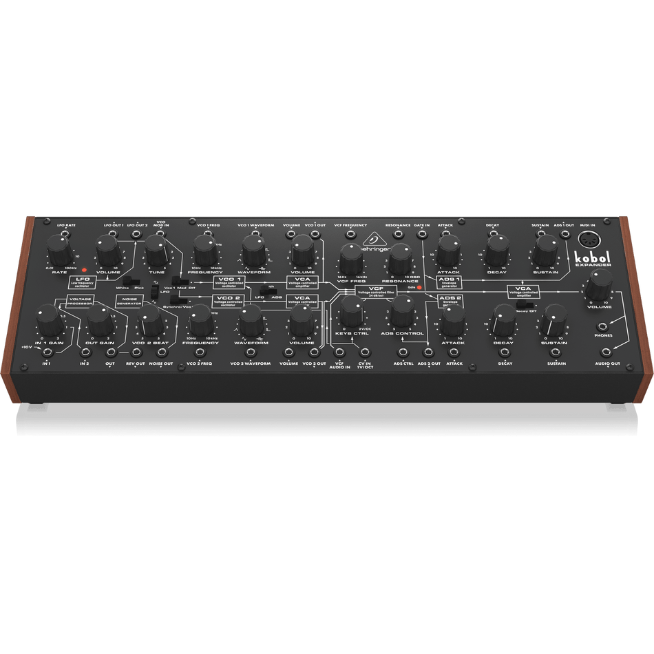 Behringer Kobol Expander Analog Semi-Modular Synthesizer with 2 VCOs Featuring 7 Variable Waveshapes and Unique Kobol VCF in Eurorack Format