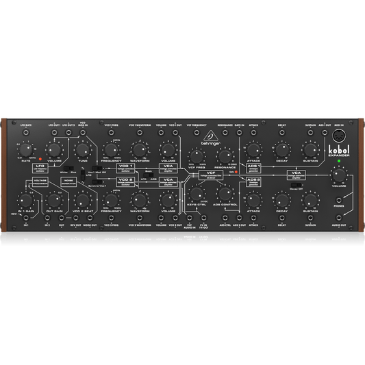 Behringer Kobol Expander Analog Semi-Modular Synthesizer with 2 VCOs Featuring 7 Variable Waveshapes and Unique Kobol VCF in Eurorack Format