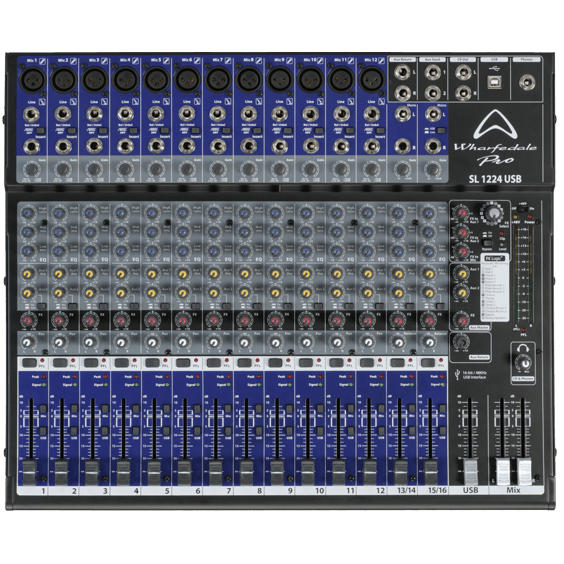 Wharfedale Pro SL1224USB Mixer Audio 16 Ch 12 Mono & 2 Stereo FX و USB Interface