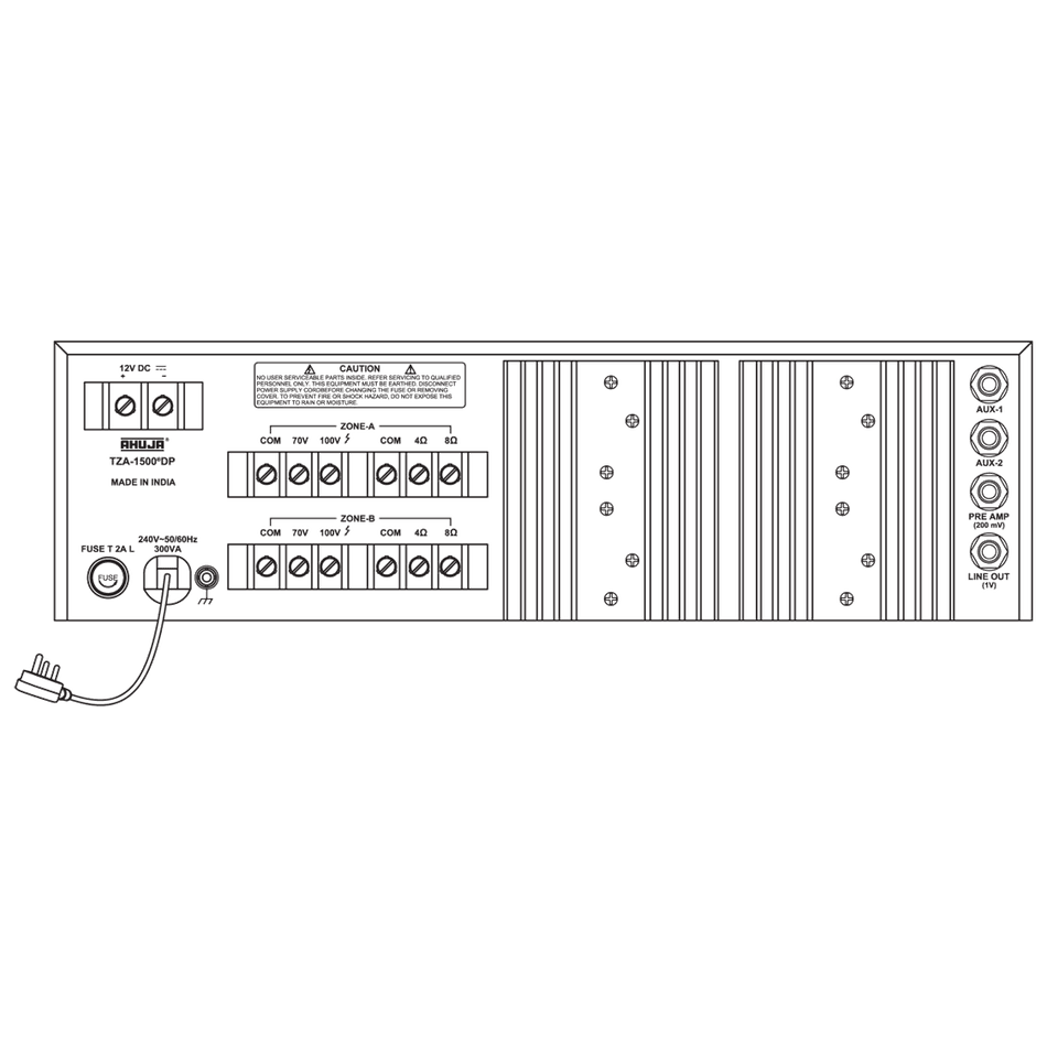 Ahuja TZA1500 Two Zone PA Mixer Amplifier