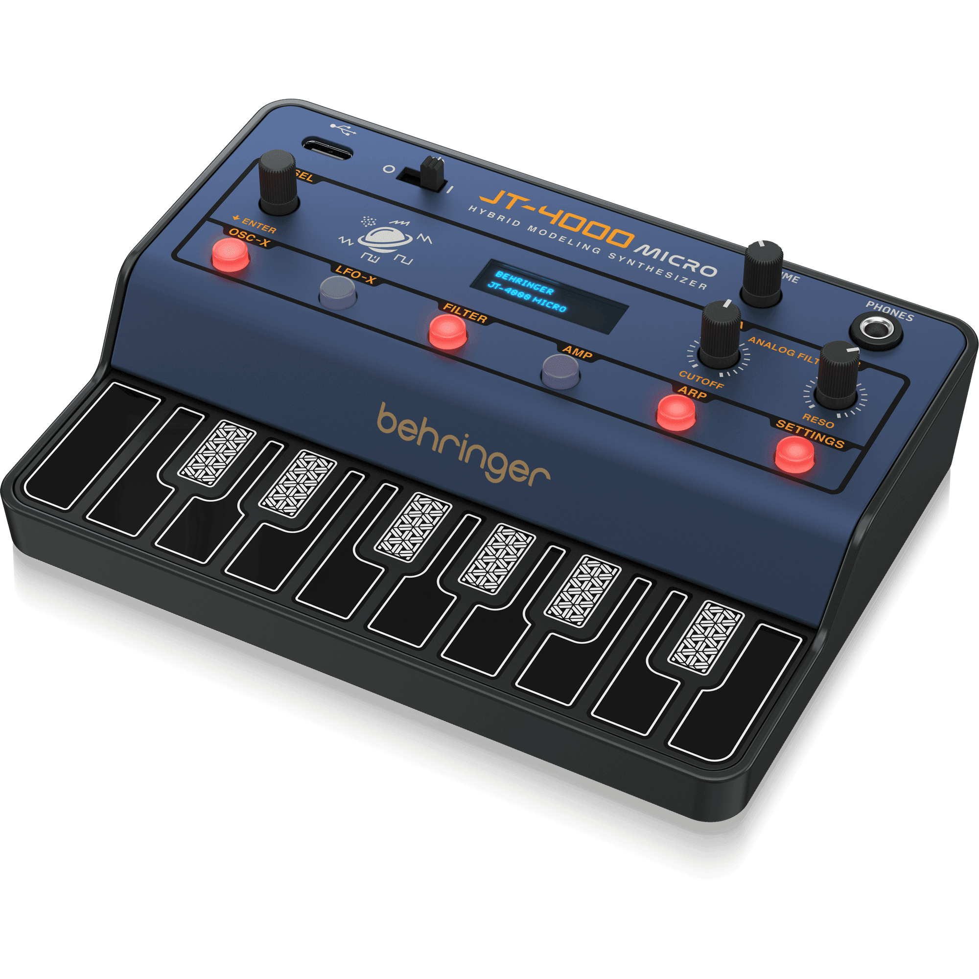 Behringer JT4000MICRO Portable 4-Voice Hybrid Synthesizer with 2 Analog Modeling Oscillators Per Voice, Multi-Mode Analog Filter, and Arpeggiator - MusicMajlis