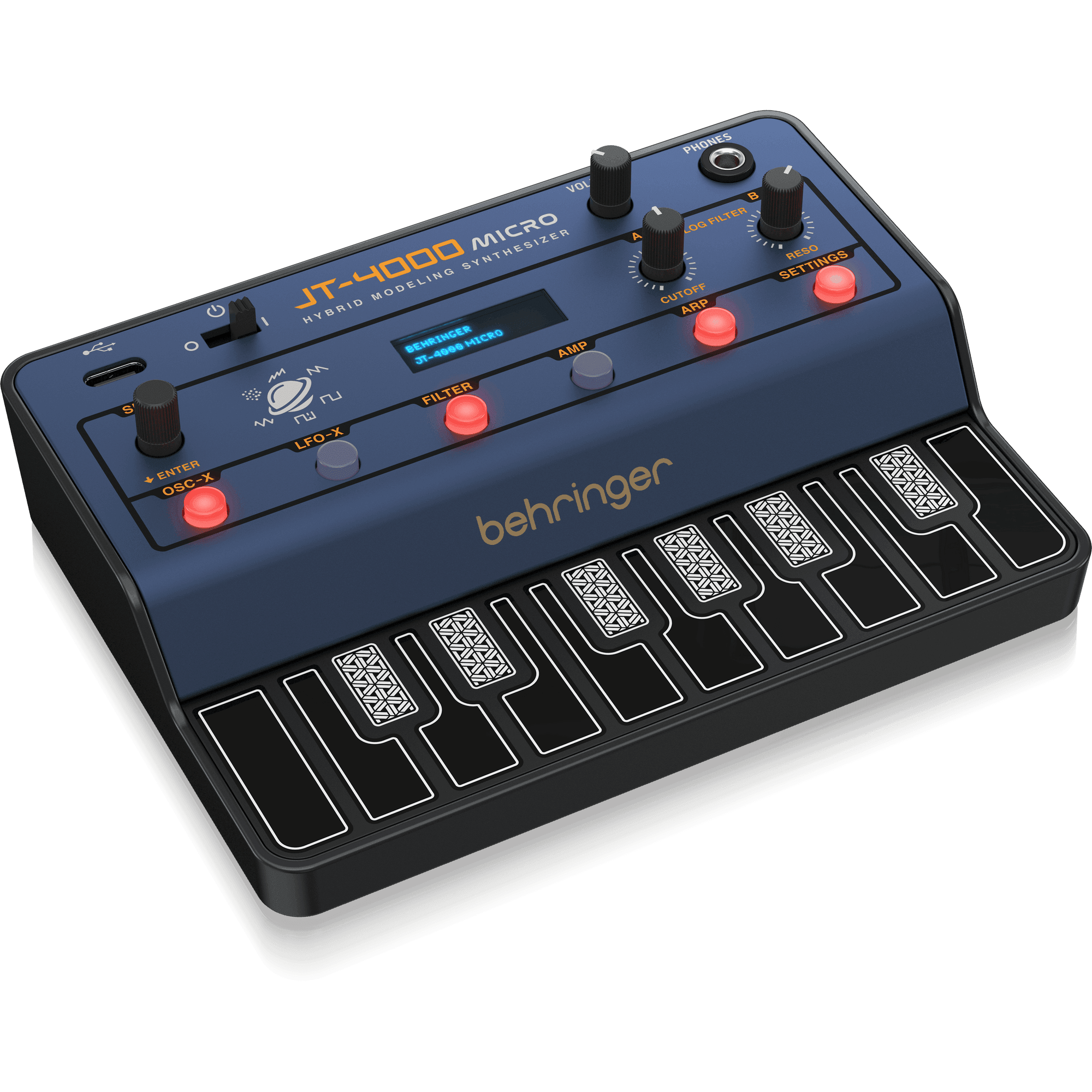 Behringer JT4000MICRO Portable 4-Voice Hybrid Synthesizer with 2 Analog Modeling Oscillators Per Voice, Multi-Mode Analog Filter, and Arpeggiator - MusicMajlis