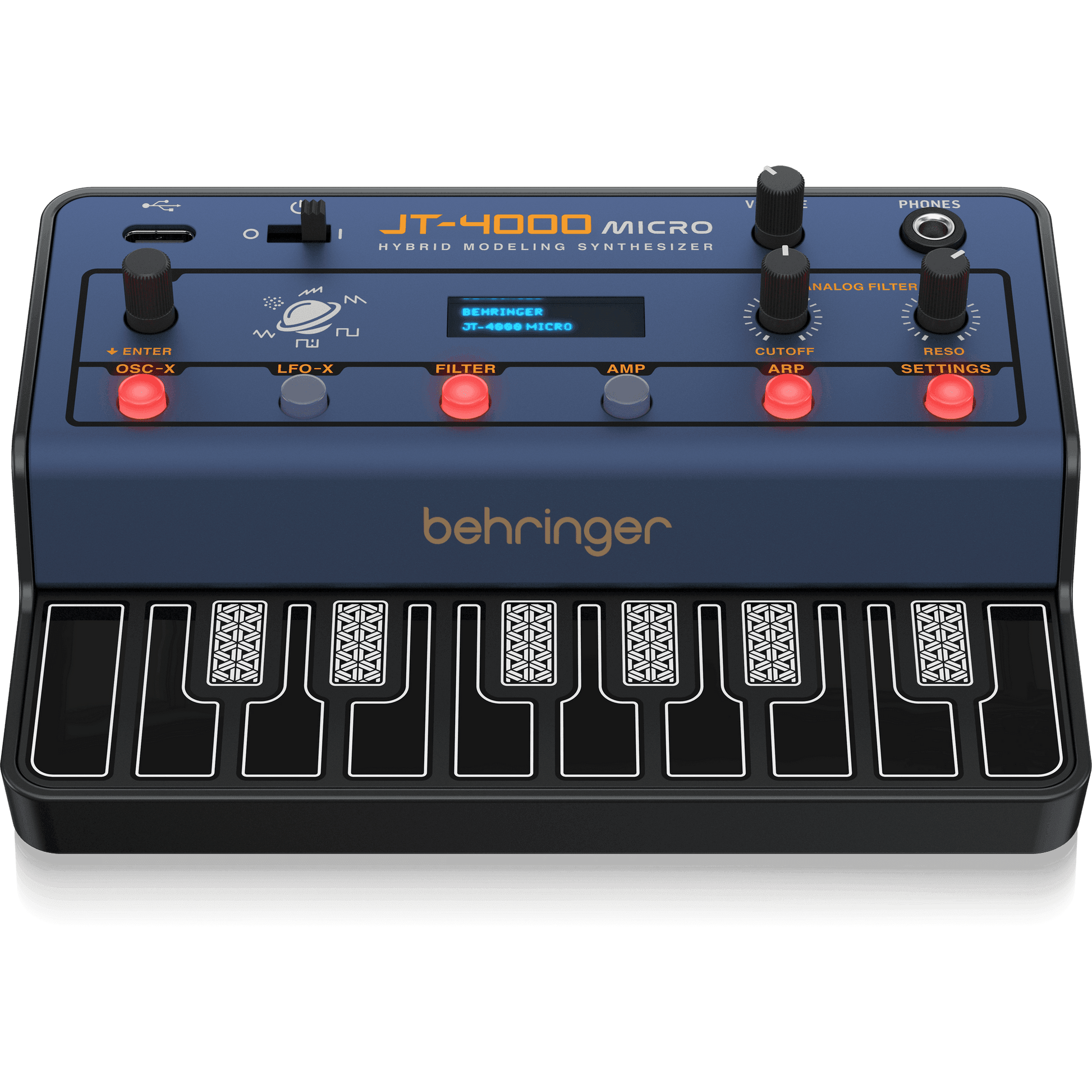 Behringer JT4000MICRO Portable 4-Voice Hybrid Synthesizer with 2 Analog Modeling Oscillators Per Voice, Multi-Mode Analog Filter, and Arpeggiator - MusicMajlis