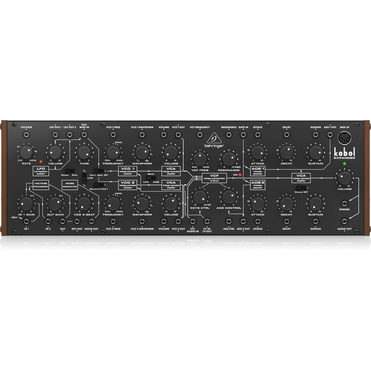 Behringer Kobol Expander Analog Semi-Modular Synthesizer with 2 VCOs Featuring 7 Variable Waveshapes - MusicMajlis
