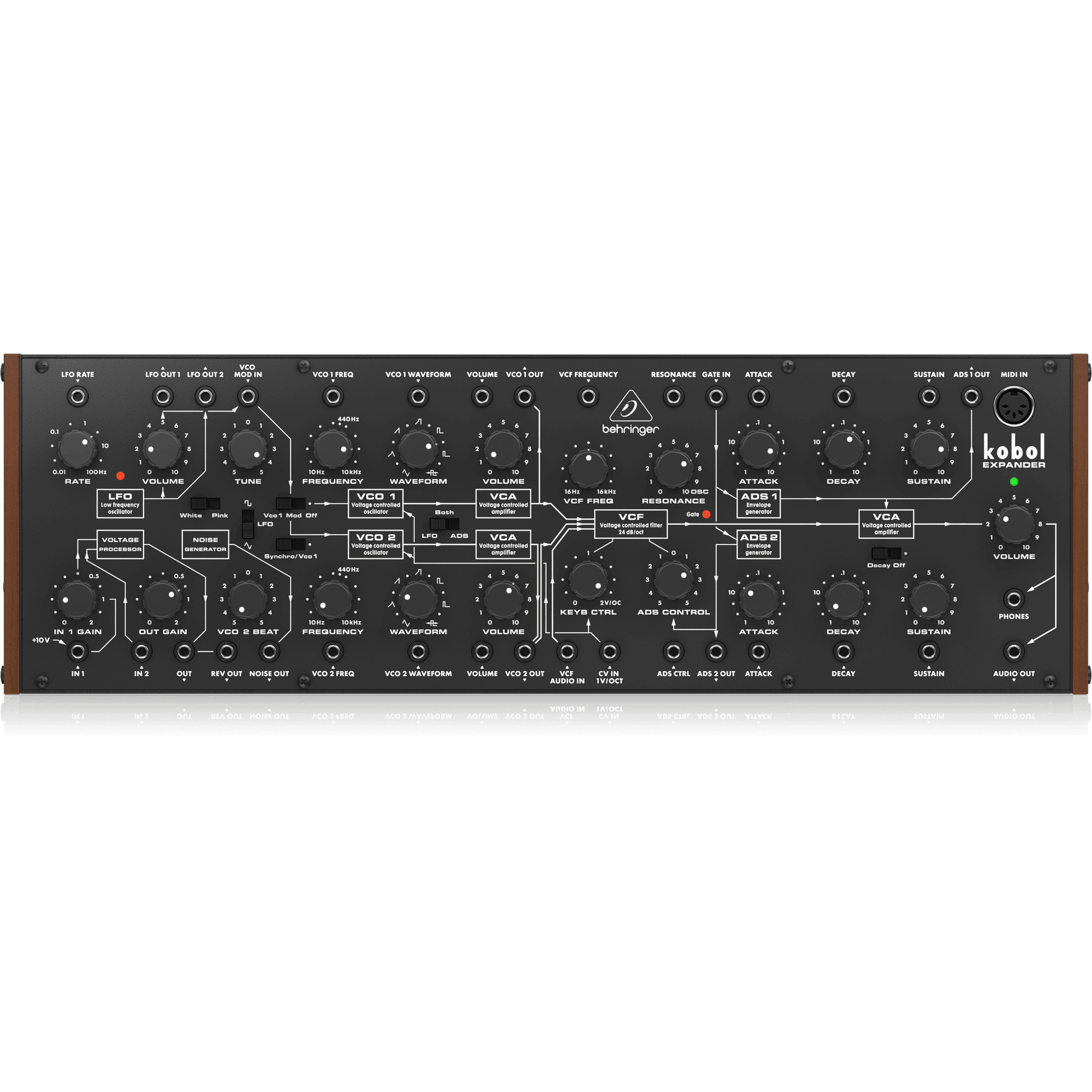 Behringer Kobol Expander Analog Semi-Modular Synthesizer with 2 VCOs Featuring 7 Variable Waveshapes - MusicMajlis
