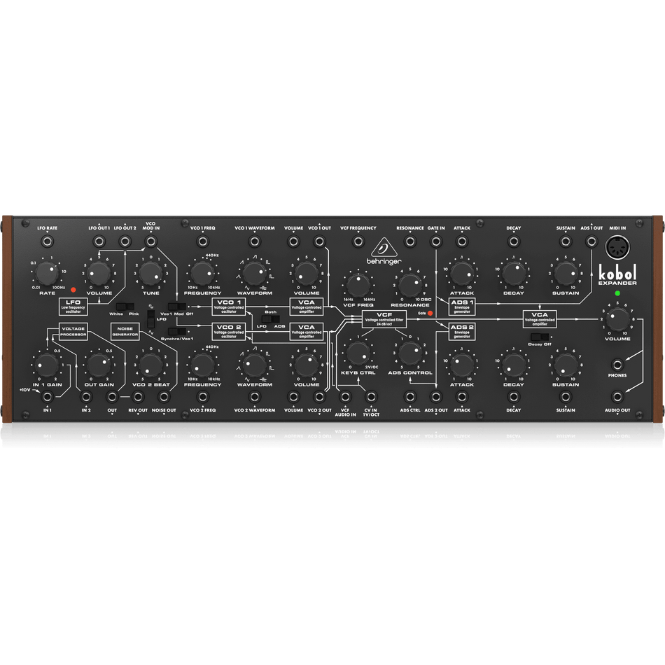 Behringer Kobol Expander Analog Semi-Modular Synthesizer with 2 VCOs Featuring 7 Variable Waveshapes - MusicMajlis
