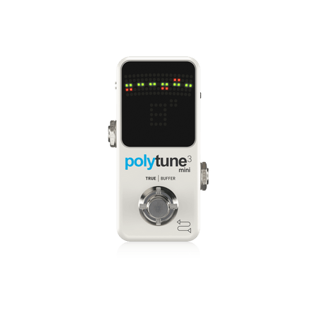 TC Electronic PolyTune 3 Mini Polyphonic Tuning Pedal with Selectable Analog Buffer - White