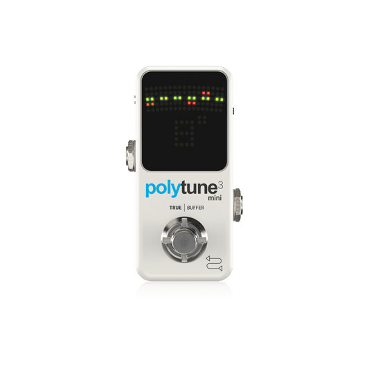 TC Electronic PolyTune 3 Mini Polyphonic Tuning Pedal with Selectable Analog Buffer - White