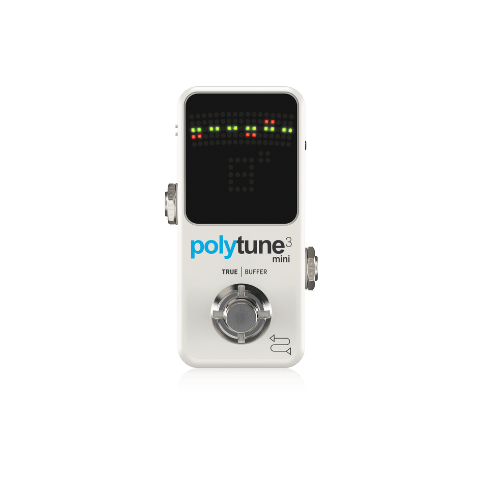 TC Electronic PolyTune 3 Mini Polyphonic Tuning Pedal with Selectable Analog Buffer - White
