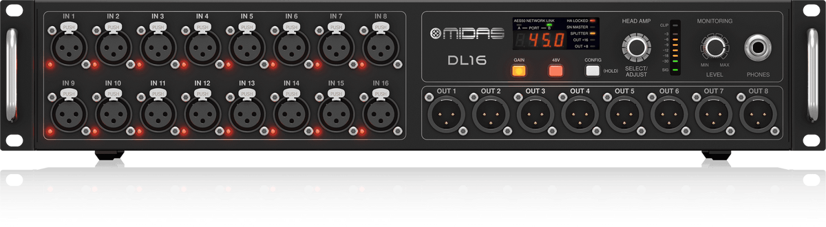 Midas DL16 16-input / 8-output Stage Box