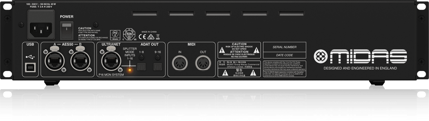 Midas DL16 16-input / 8-output Stage Box