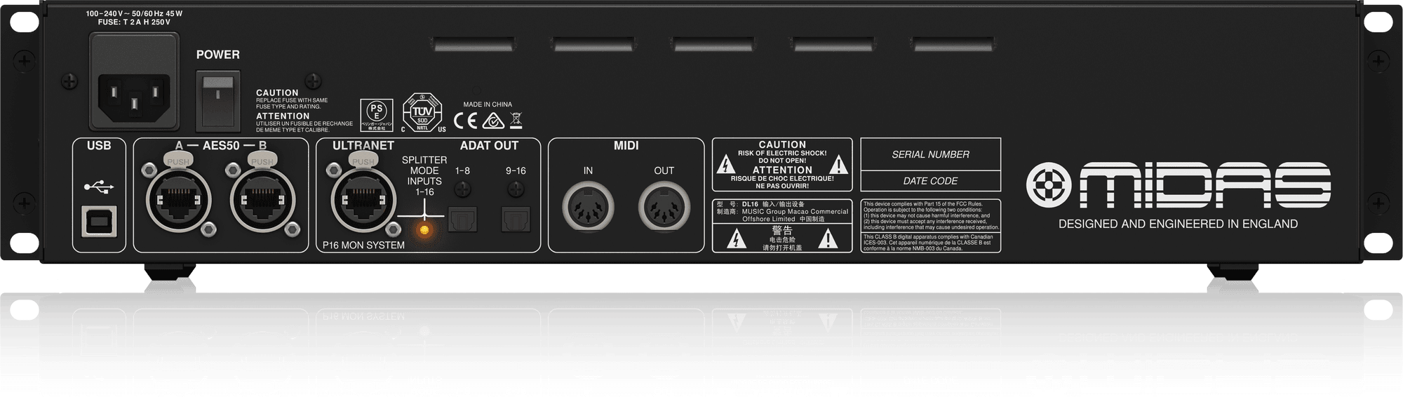 Midas DL16 16-input / 8-output Stage Box