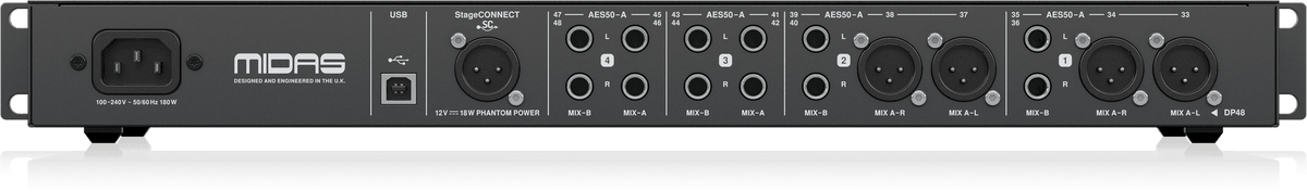 Midas HUB4 Monitor System Hub with 4 PoE Ports for Personal Mixers