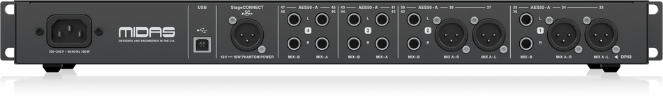 Midas HUB4 Monitor System Hub with 4 PoE Ports for Personal Mixers