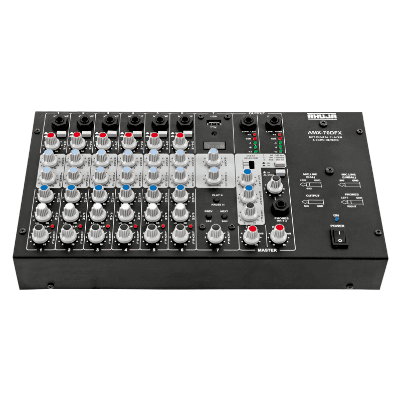 Ahuja Mixer AMX-70DFX With Built-in USB Option 7 Channel Mixer