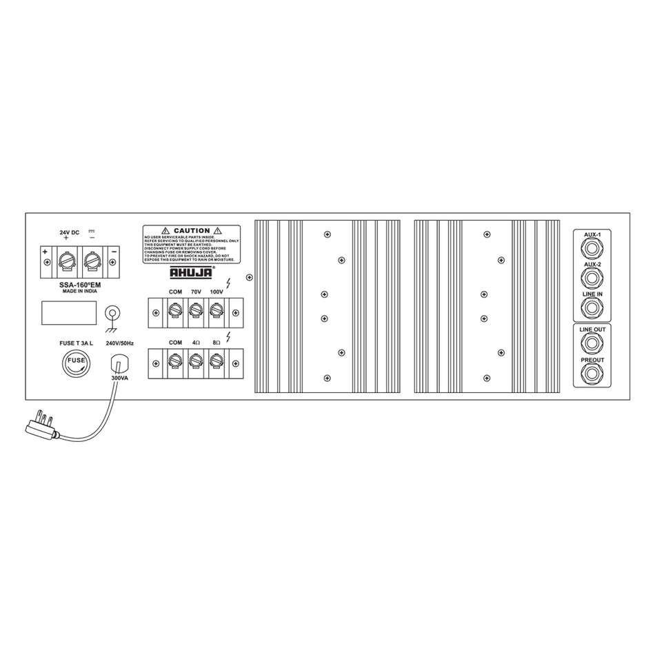Ahuja SSA160EM Medium Wattage PA Mixer Amplifier