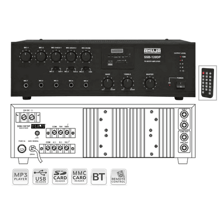 Ahuja SSB120DP Medium Wattage PA Mixer Amplifier