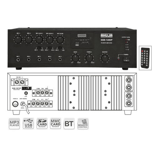 Ahuja SSB120DP Medium Wattage PA Mixer Amplifier