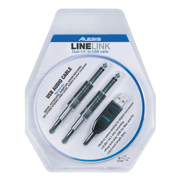 Alesis LINELINK 6" DUAL 1/4" TO USB CABLE