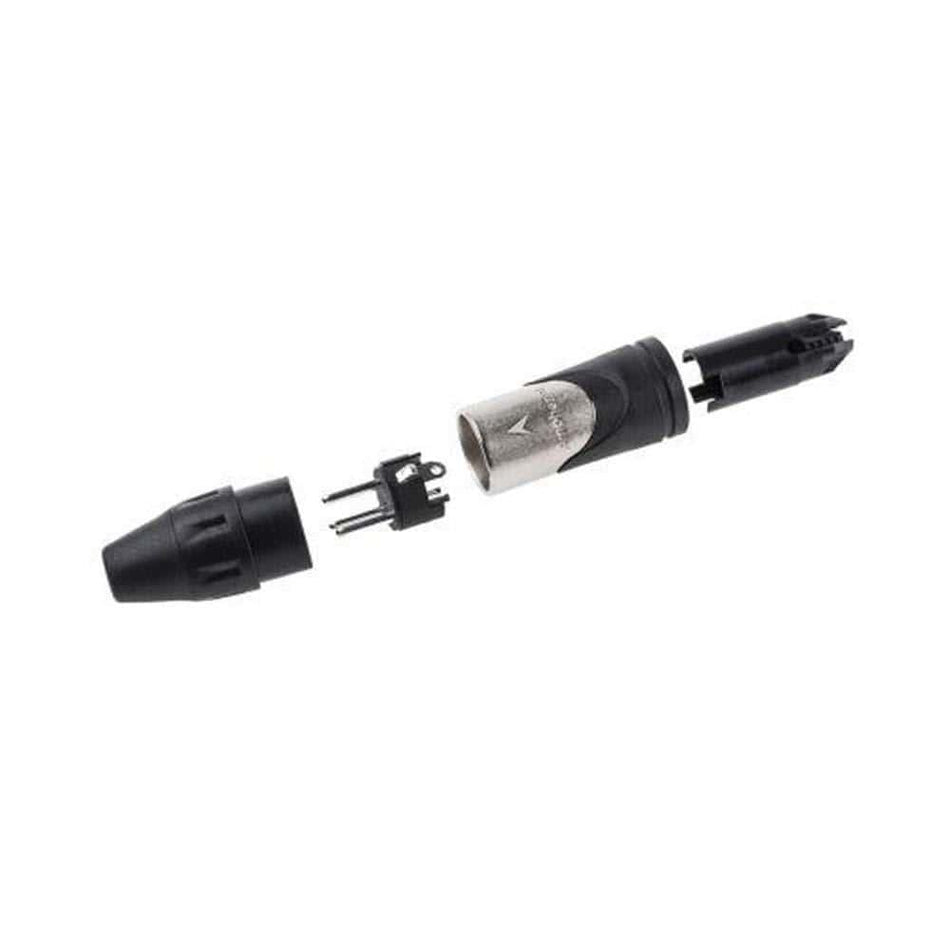 Amphenol AC3MMB 3 Way Cable Mount XLR Connector, Male (Silver)