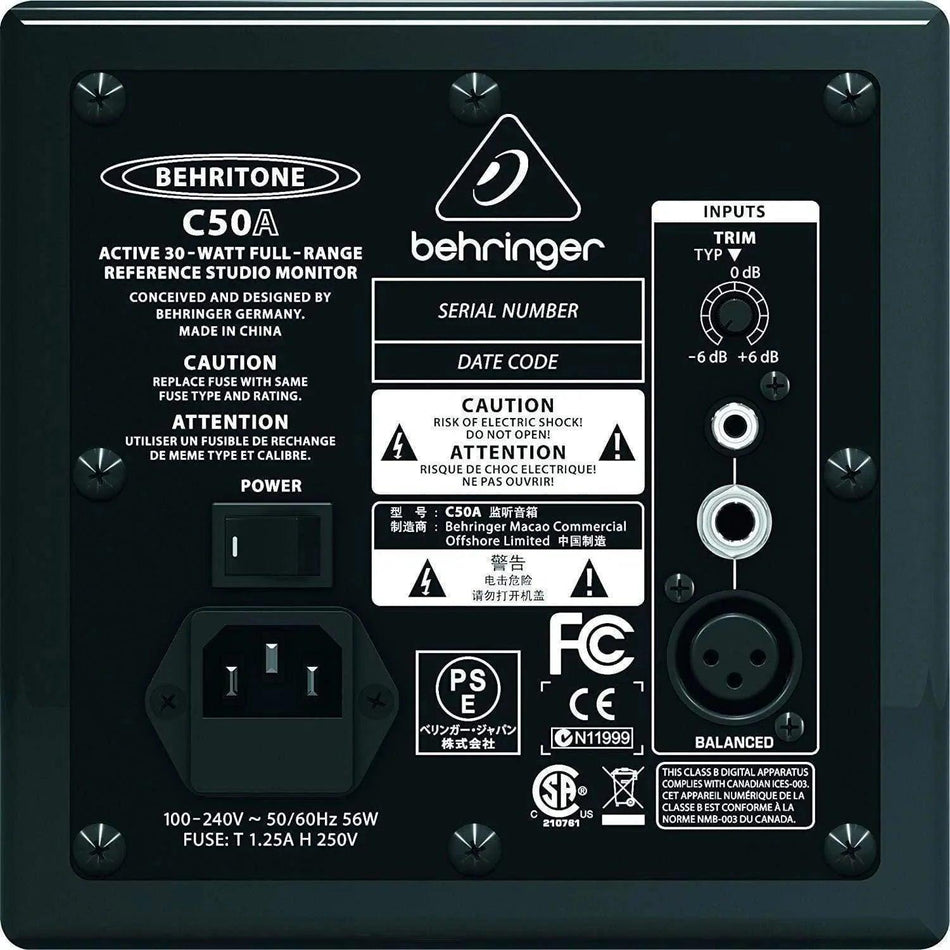 Behringer Behritone C50A Studio Monitor (PAIR)