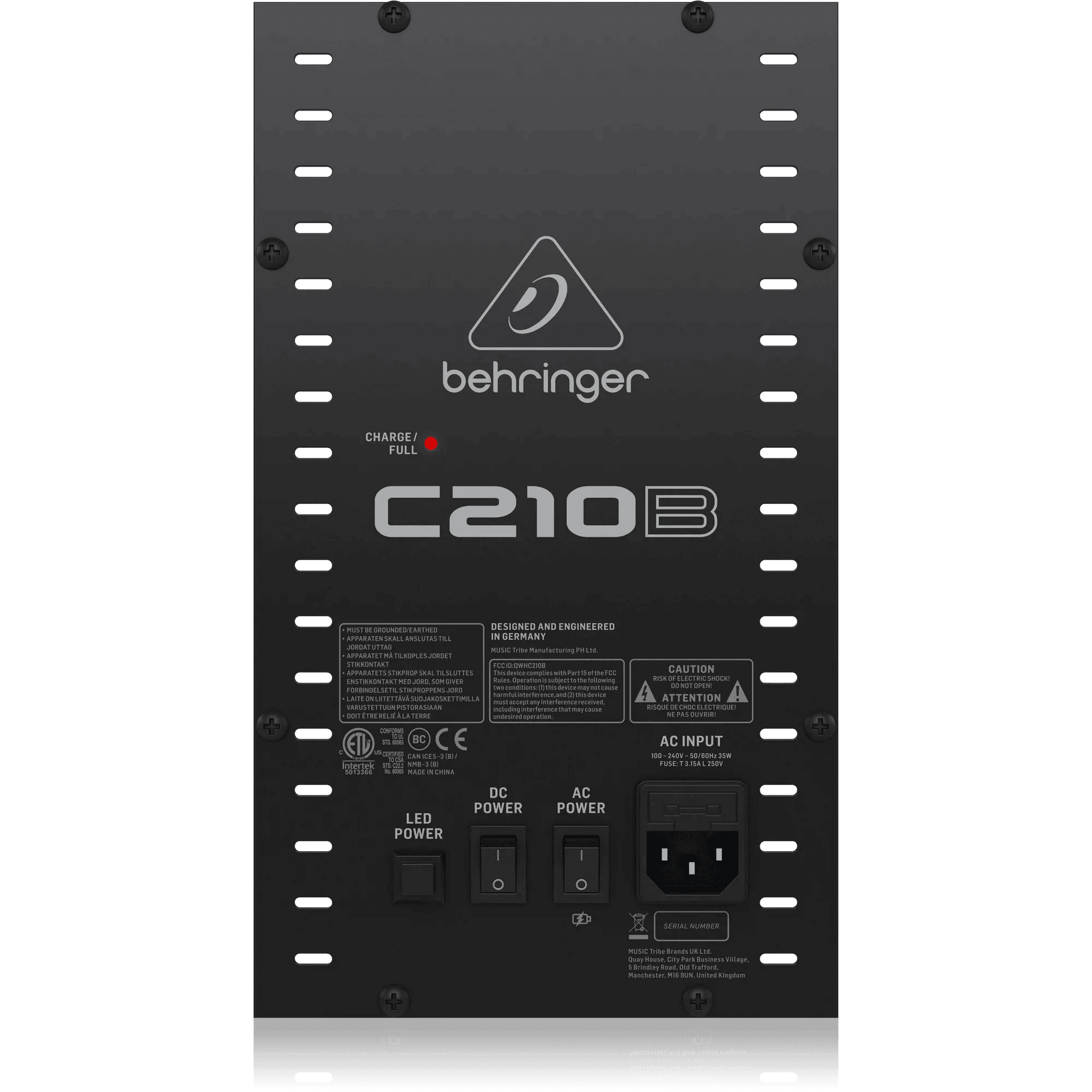 Behringer C210B 160W Powered Column Loudspeaker with Battery, 8" Subwoofer