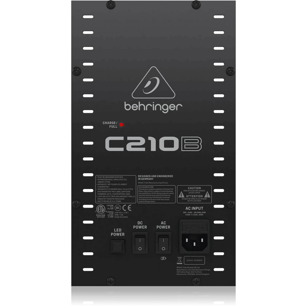 Behringer C210B 160W Powered Column Loudspeaker with Battery, 8" Subwoofer