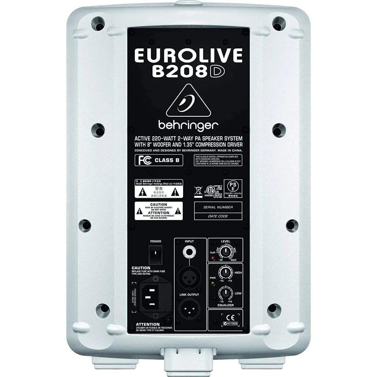 Behringer Eurolive B208D Active PA Speaker System - (Black/White)