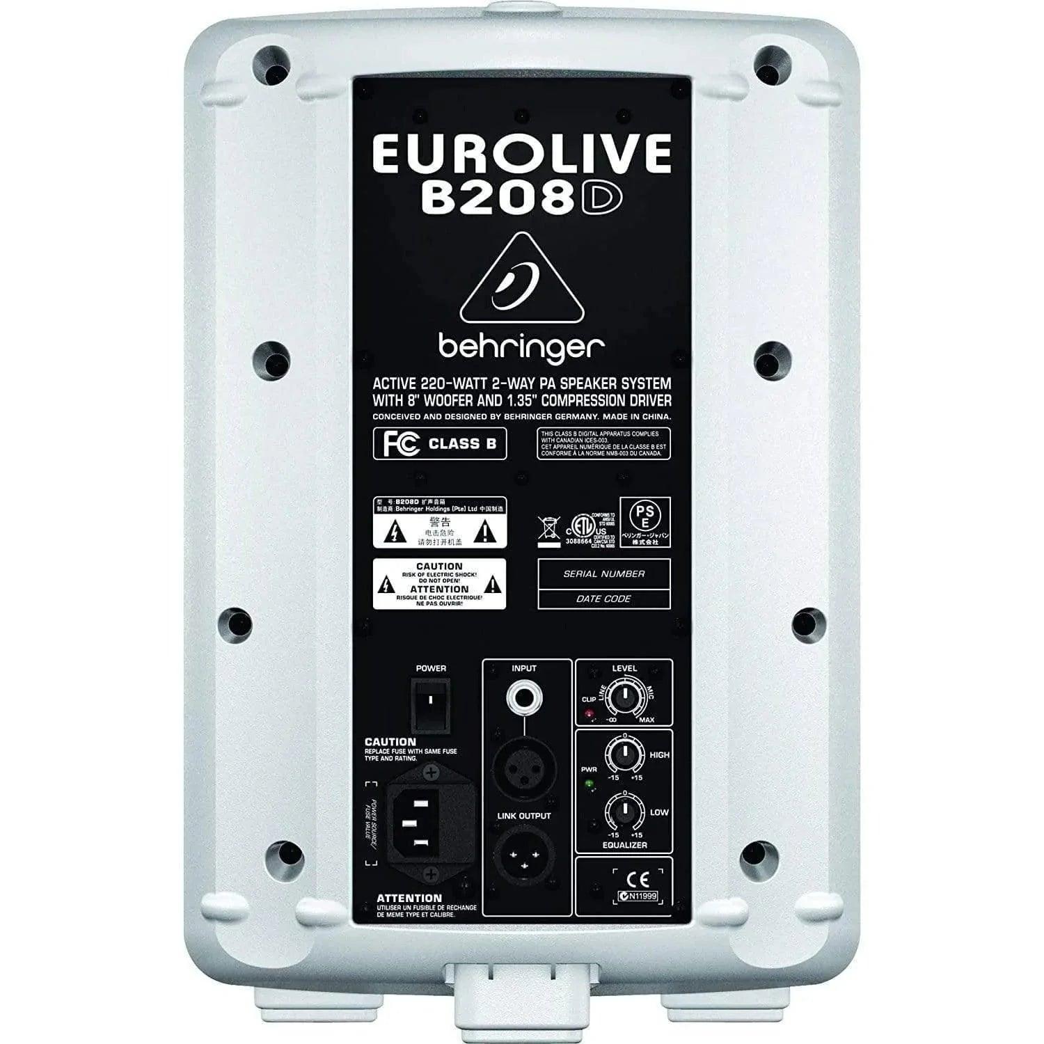 Behringer Eurolive B208D Active PA Speaker System - (Black/White)