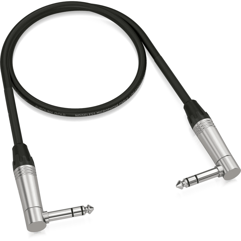 Behringer GIC-60 4SR Gold Performance 0.60 m (2 ft) Instrument Patch Cable with 1/4" TRS Right-Angled Connectors