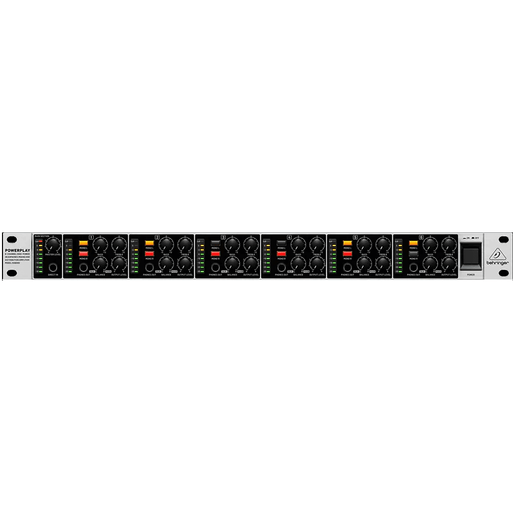 Behringer HA6000 6-Channel High-Power Headphones Mixing and Distribution Amplifier