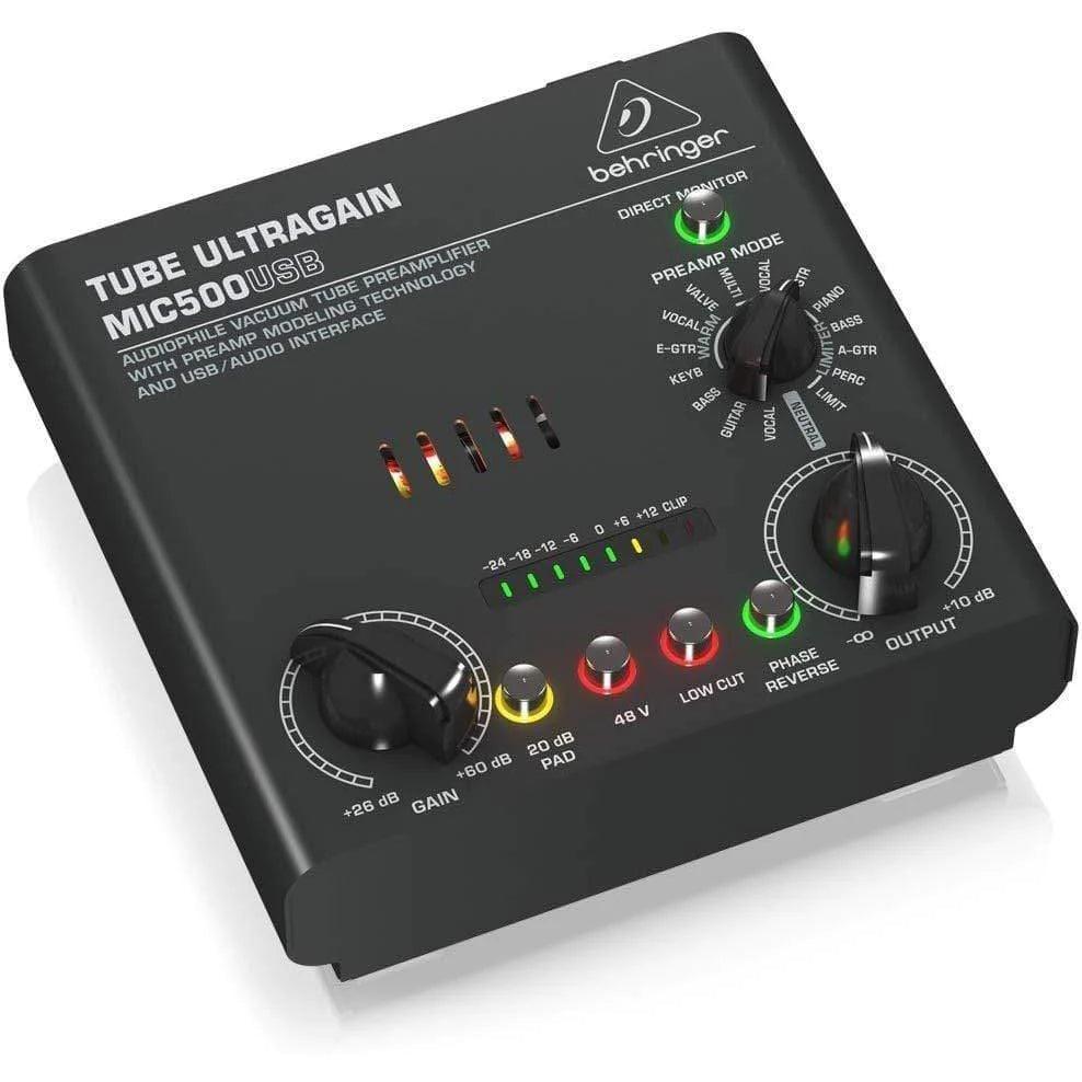 Behringer MIC500USB Audiophile Vacuum Tube Preamplifier with Preamp Modeling Technology and USB/Audio Interface