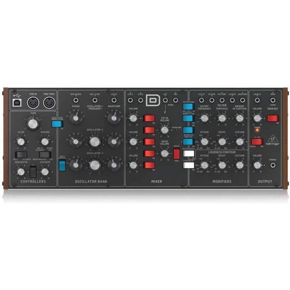 Behringer MODEL D Authentic Analog Synthesizer with 3 VCOs, Ladder Filter, LFO and Eurorack Format