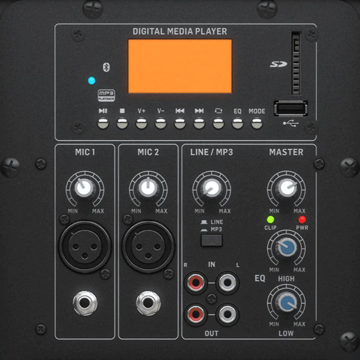 Behringer PK115A 800W 15-inch Powered PA Speaker with Built-In Mixer, Media Player & Bluetooth