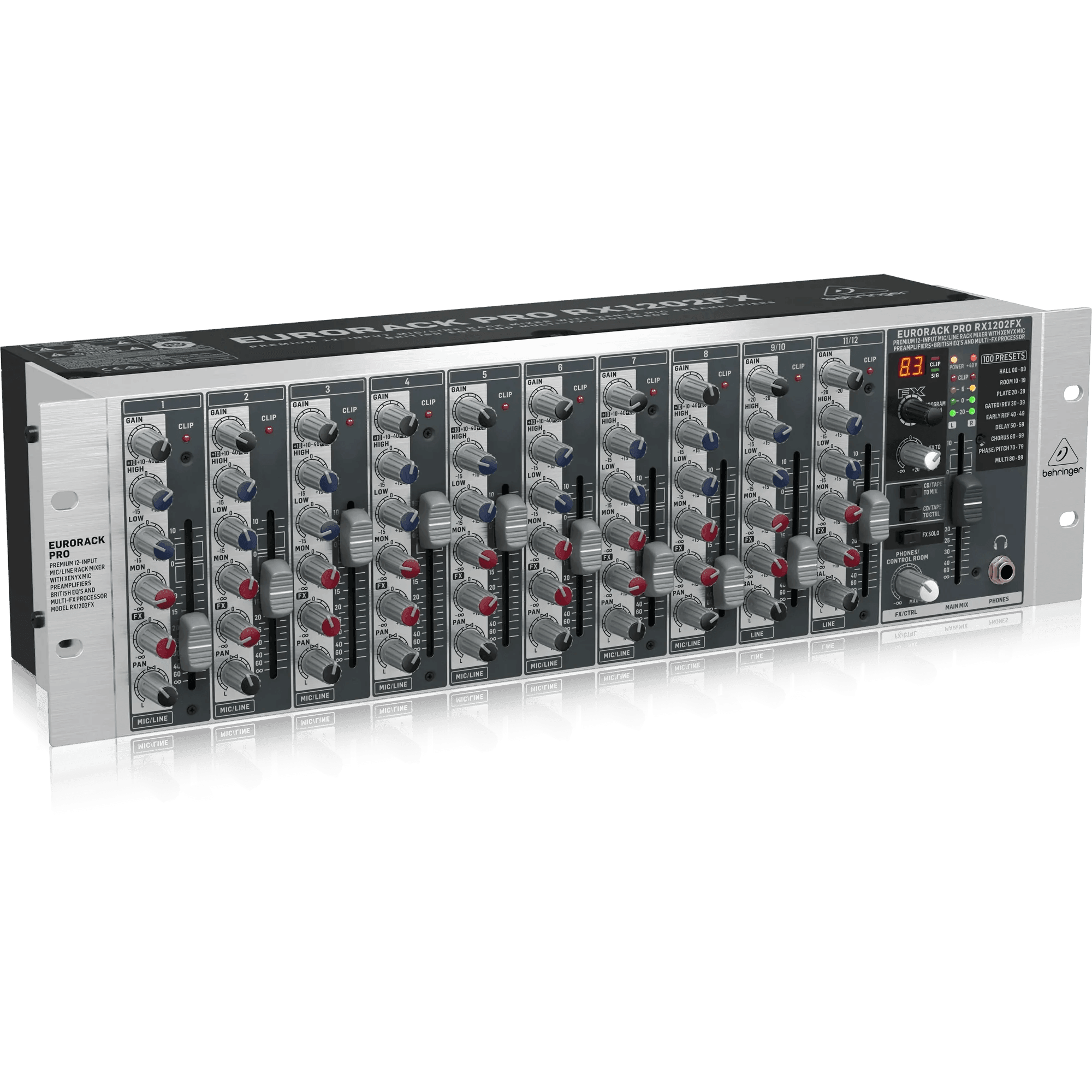 Behringer RX1202FXV2 Premium 12-Input Mic/Line Rack Mixer